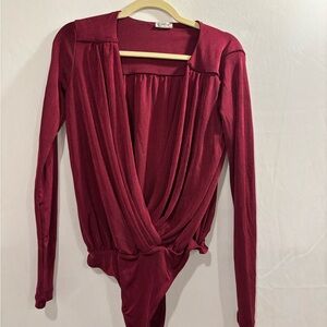 Free People burgundy bodysuit